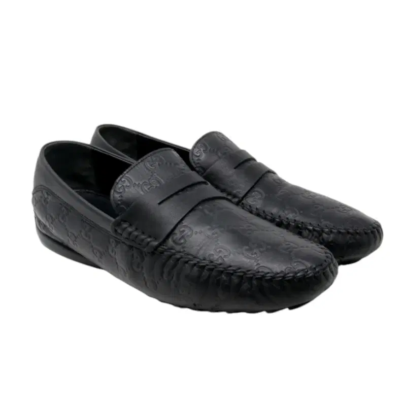Gucci Black San Marino GG Leather Men's Loafers