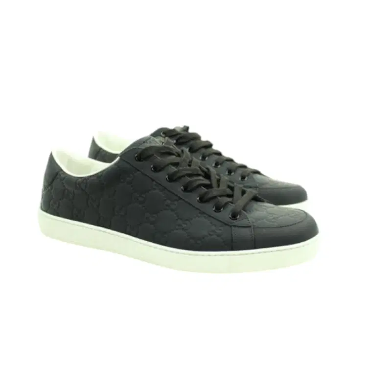 Gucci Monogram Leather Black White Low Top 10 Sneakers-Hover-Image