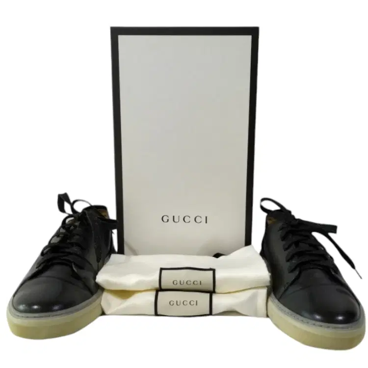 Gucci Crest Black Hysteria Leather Lace-up Shoes for Men-Hover-Image