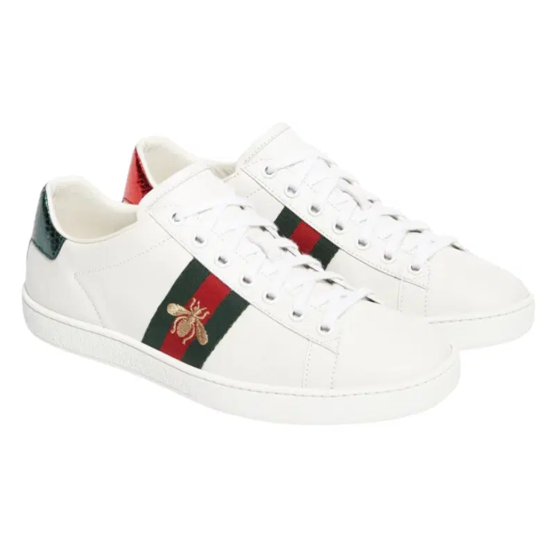 Gucci White Web Bee New Ace Low-Top Sneakers