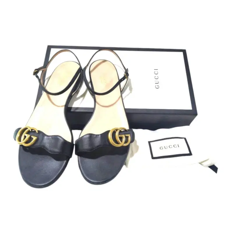 Gucci Marmont GG Logo Leather Sandals