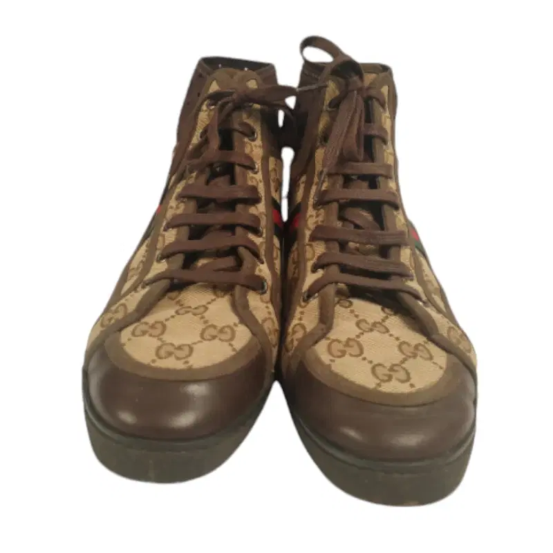 Gucci Beige/Ebony GG Web Cannes High-Top Sneakers