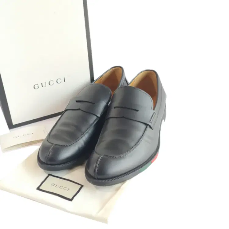 Gucci Black Leather Penny Loafer-Hover-Image