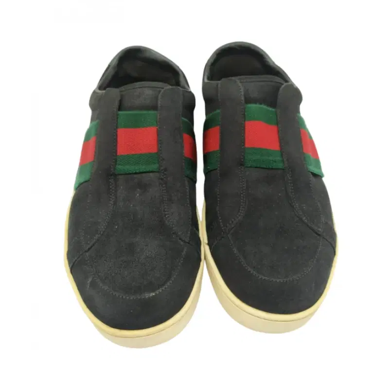 Gucci Web Suede Leather Laceless Slip On Sneakers