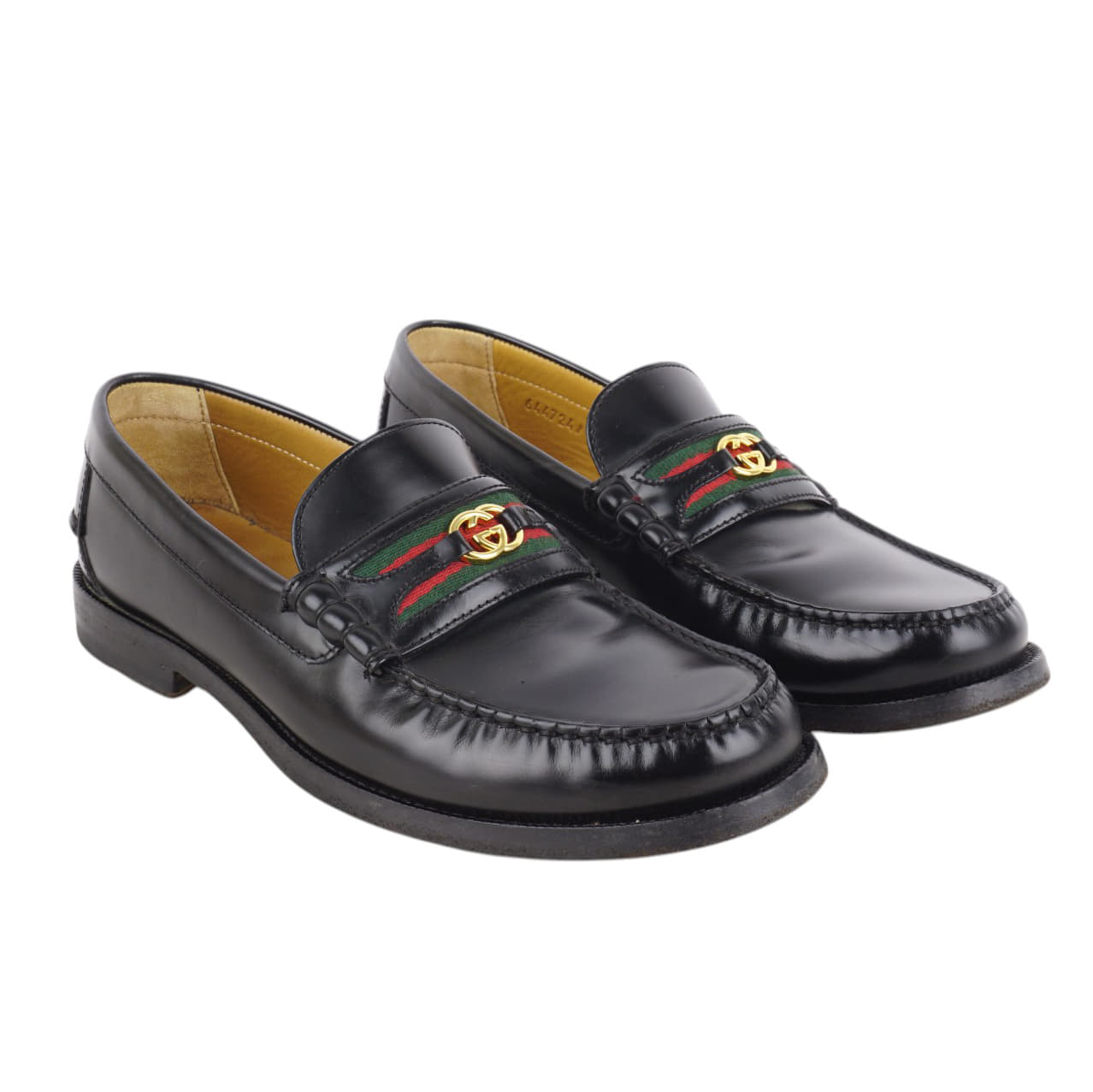 Size 7 - Gucci GG Web Kaveh Leather Loafers