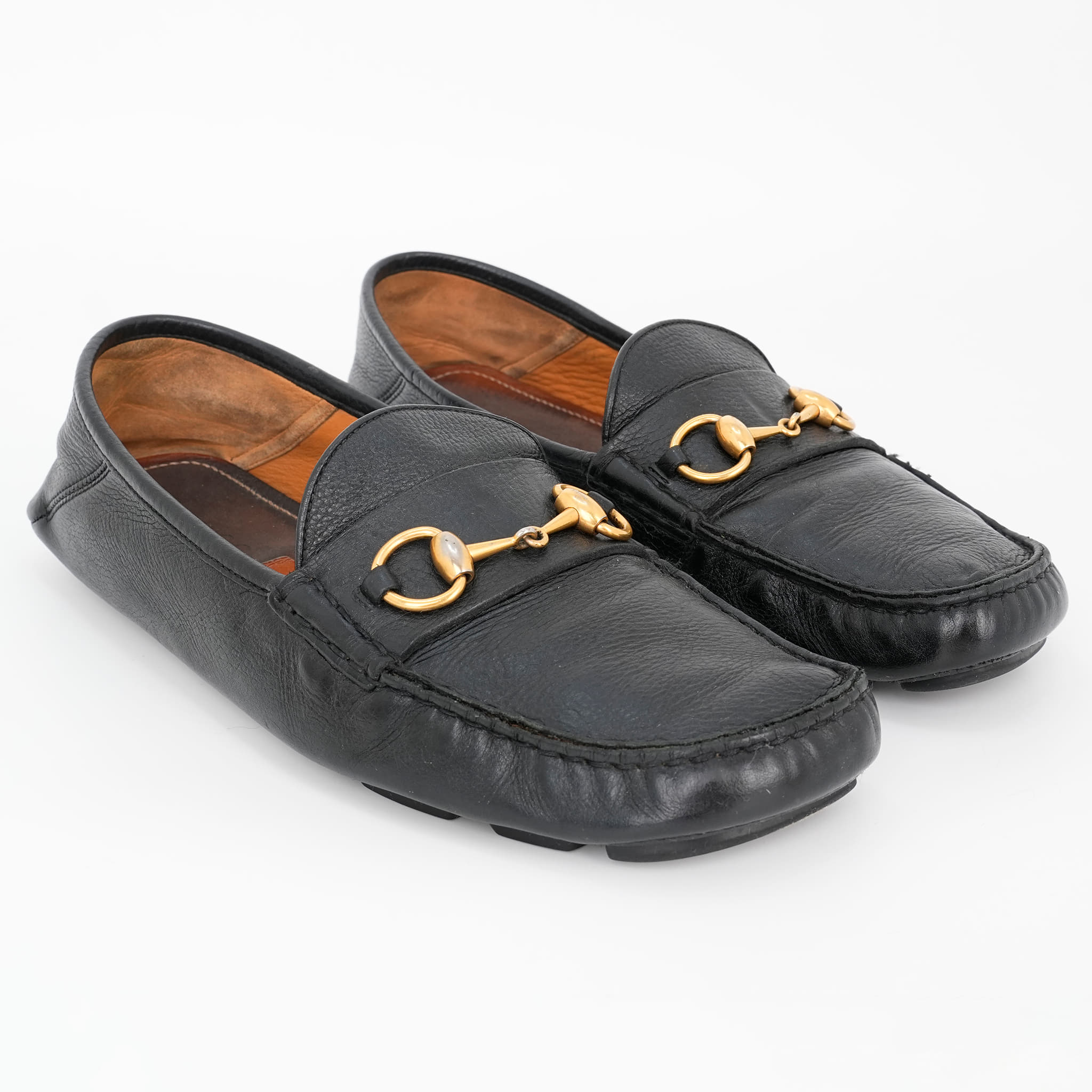 Size - 9.5 Gucci Black Jordaan Horsebit Loafers