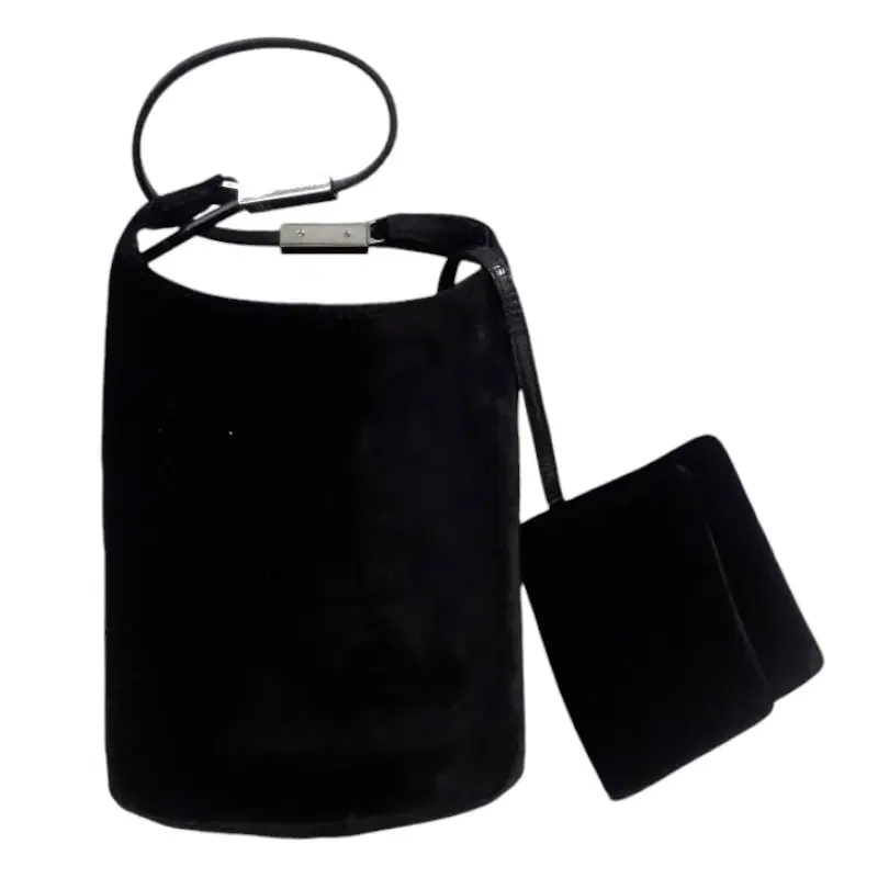 GUCCI Handbag Pouch Velvet Velour?s Black