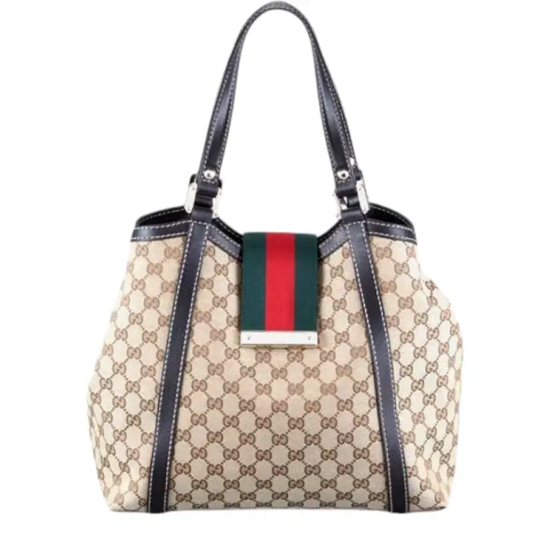 Gucci GG Fabric New Ladies Web Medium Tote