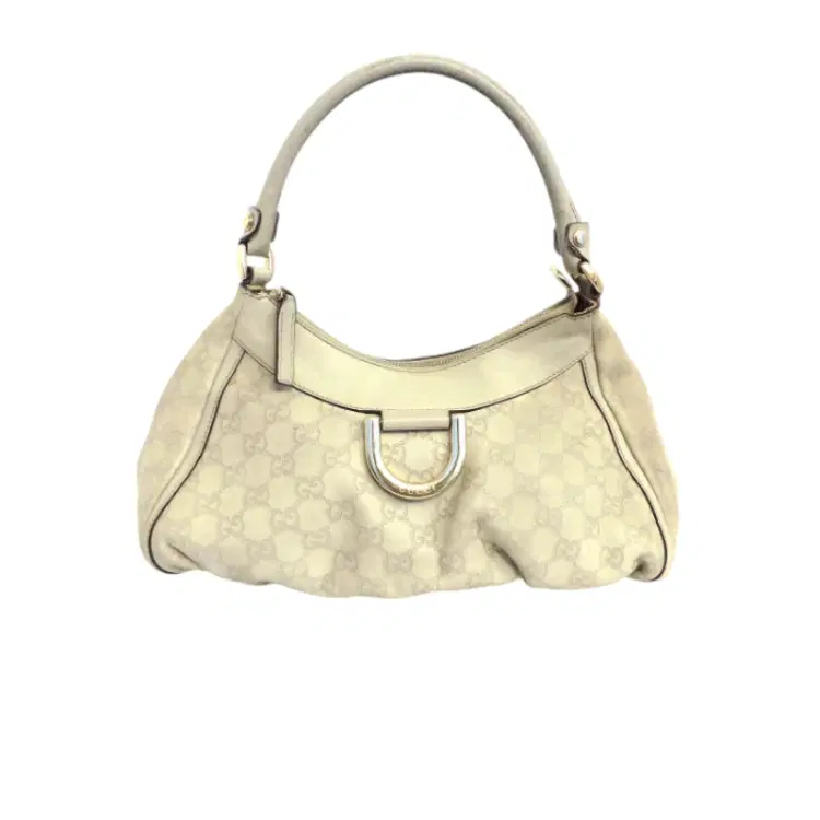 Gucci Ivory Guccissima Leather Small D-Ring Hobo Bag-Hover-Image