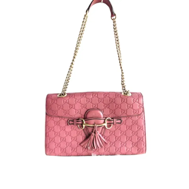 Gucci Pink Guccissima Leather Emily Chain Shoulder Bag