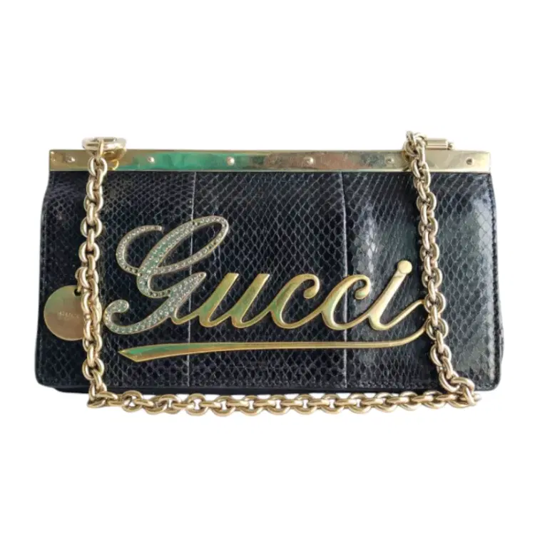 Gucci Black Python Clutch-Hover-Image
