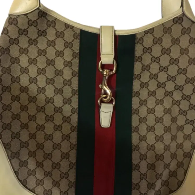 Gucci Beige/Ebony Jackie O Bouvier Large Hobo Bag-Hover-Image