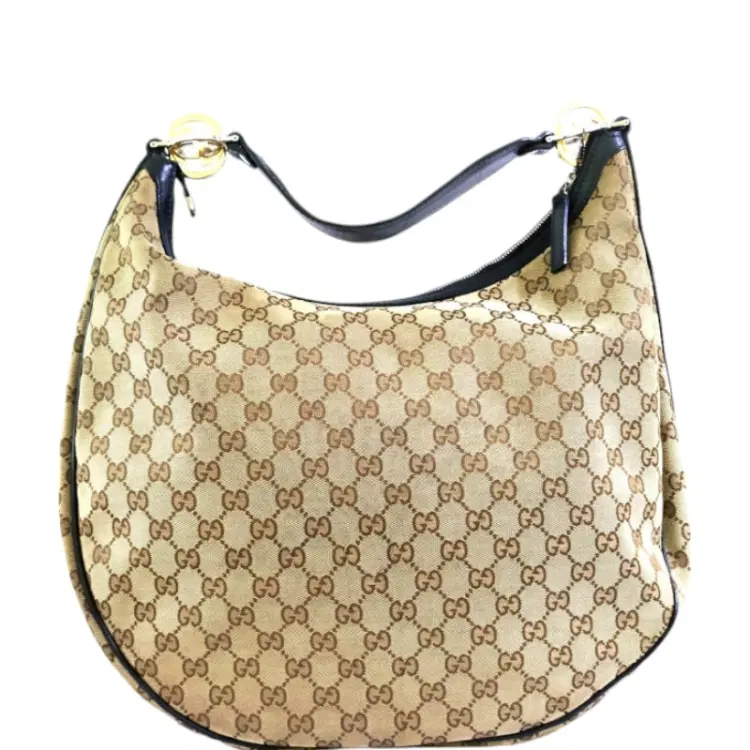 Gucci Beige/Ebony GG Canvas Twins Large Hobo Bag-Hover-Image