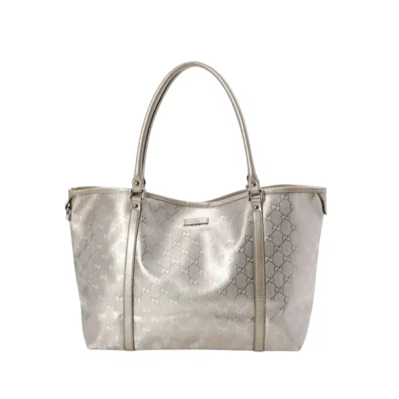 Gucci Metallic Silver GG Coated Canvas Joy Medium Tote