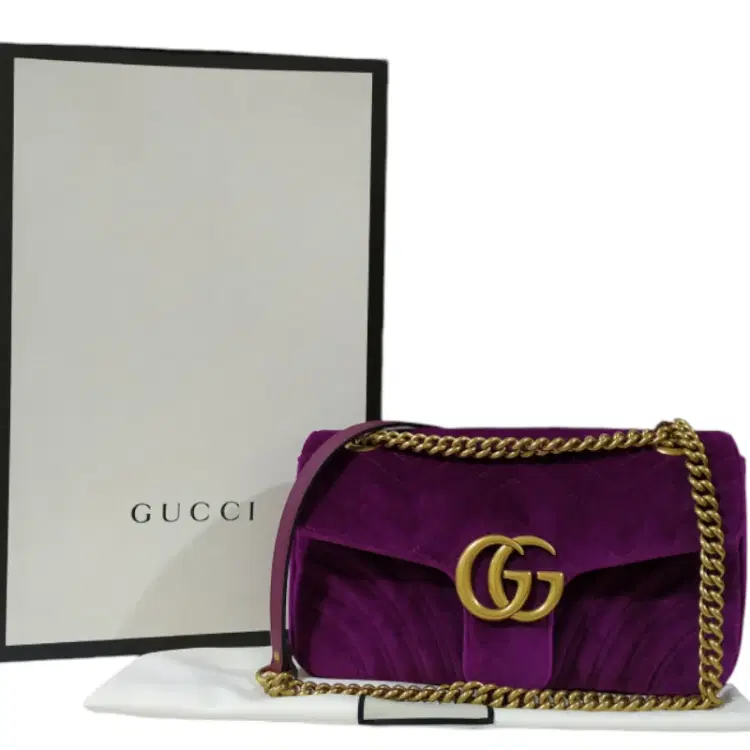 Gucci GG Marmont Velvet Chain Shoulder Bag-Hover-Image