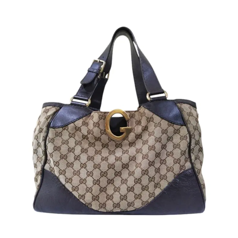 Gucci GG Beige Canvas & Leather Tote