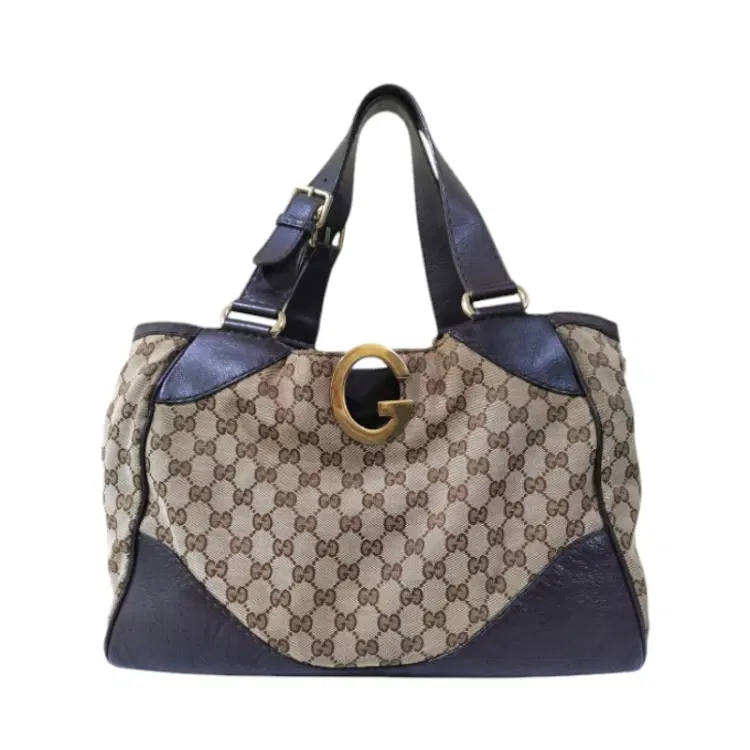 Gucci GG Beige Canvas & Leather Tote-Hover-Image