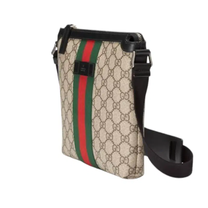 Gucci Web GG Supreme Flat Messenger Bag
