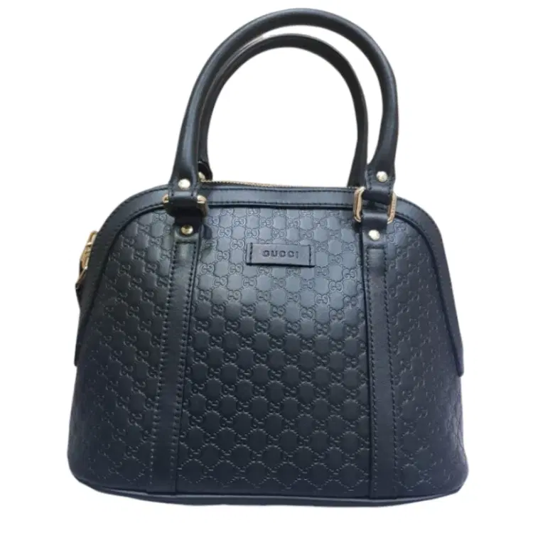 Gucci Black Guccissima Dome Satchel-Hover-Image