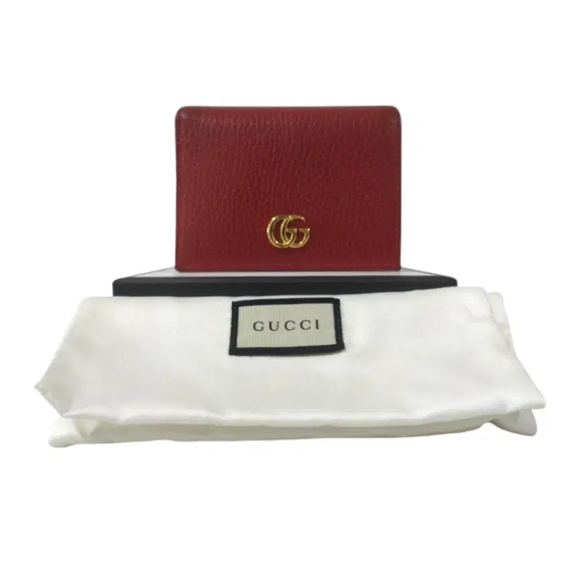 Gucci Hibiscus Red Leather Card Case Wallet