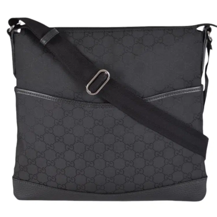 Gucci Black NYLON GG Guccissima Messenger Bag-Hover-Image