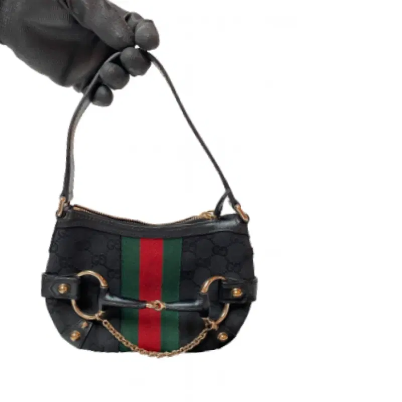 Gucci Web Horsebit GG Monogram Canvas Mini Bag
