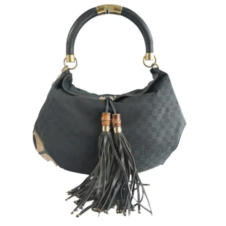 Gucci Black Leather Large Babouska Indy Top Handle Bag-Hover-Image
