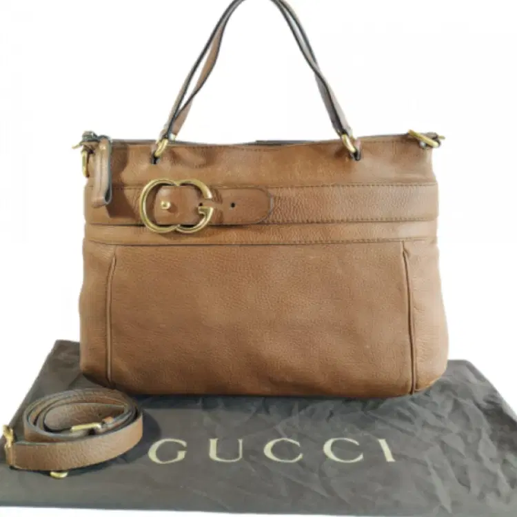 Gucci Brown Pebbled Leather Ride Medium Top Handle Bag-Hover-Image
