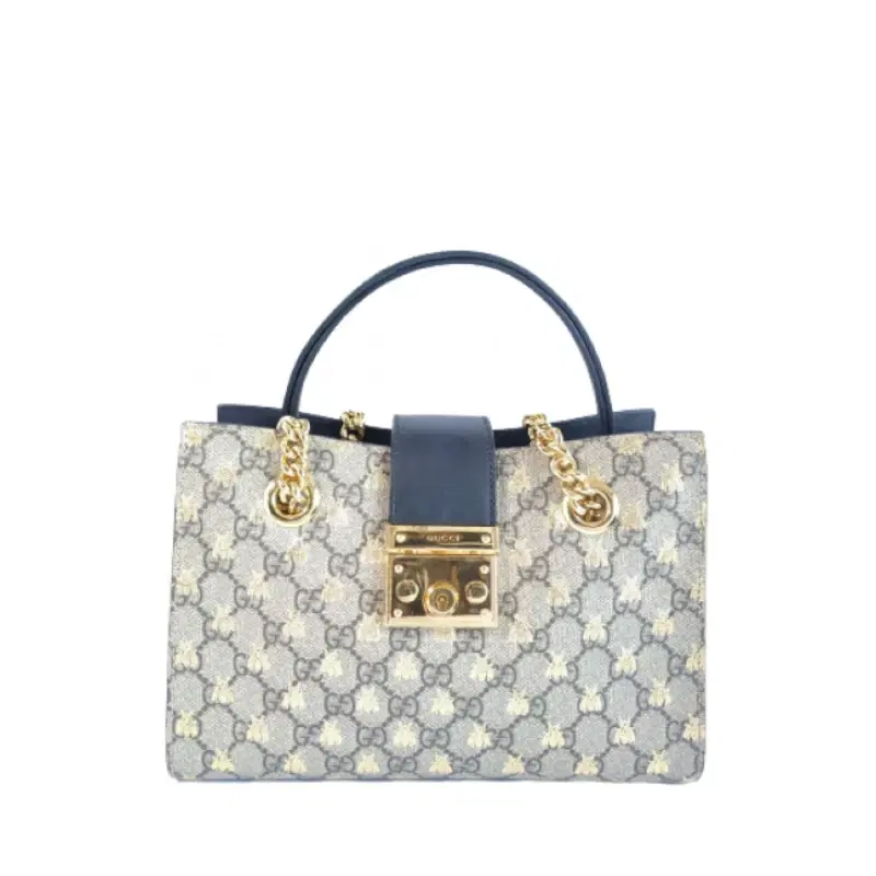 Gucci GG Supreme Padlock Bees Shoulder Bag