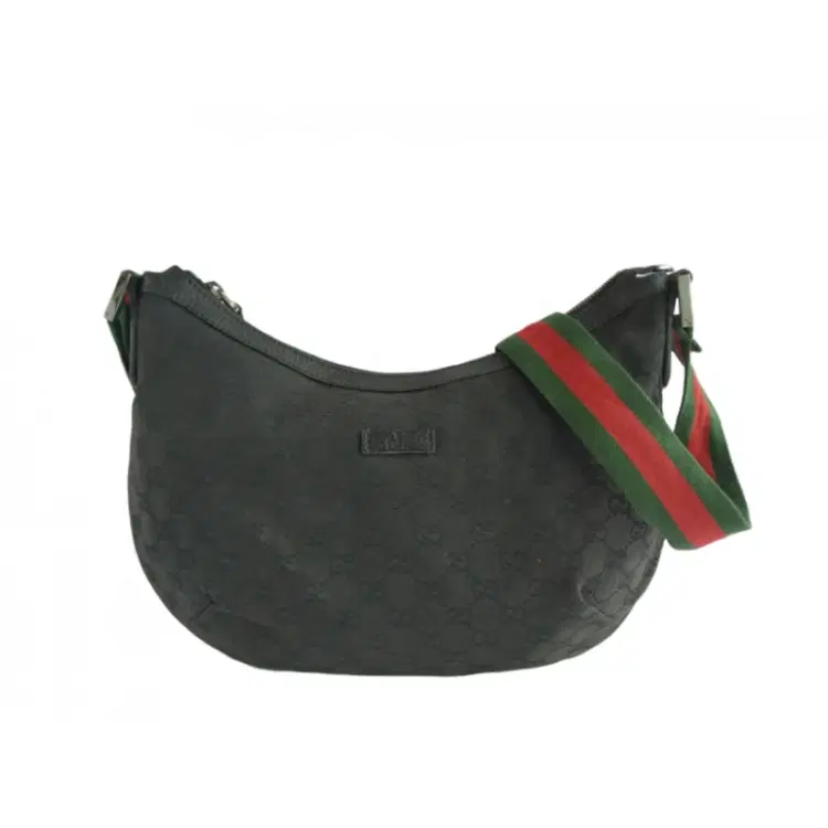 Gucci Black GG Canvas Web Shoulder Bag-Hover-Image