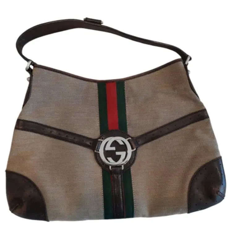 Gucci Canvas Web GG Reins Shoulder Bag-Hover-Image