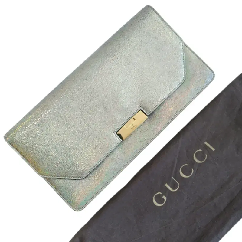 Gucci Metallic Crackled Clutch