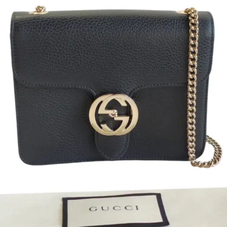Gucci GG Interlocking Leather Chain Crossbody Bag-Hover-Image