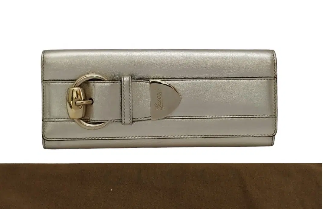 Gucci Gold Leather Romy Clutch