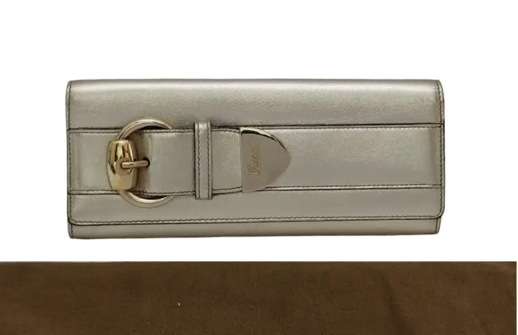 Gucci Gold Leather Romy Clutch-Hover-Image