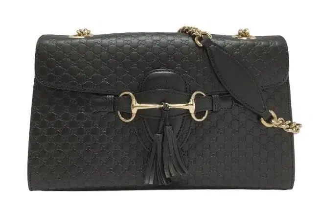 Gucci Microguccissima Medium Emily Black Shoulder Bag