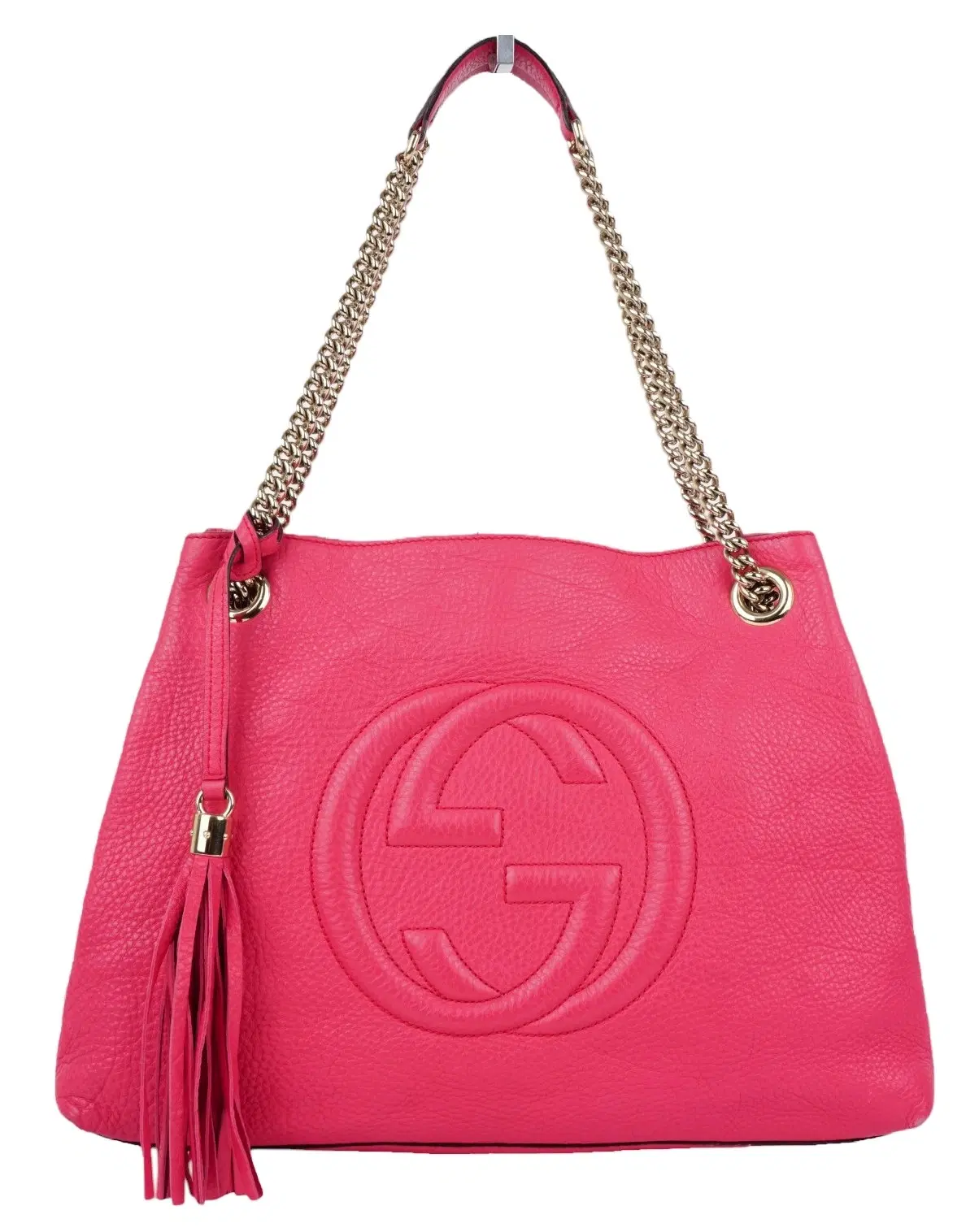Gucci Soho Interlocking G Leather Chain Shoulder Bag Pink