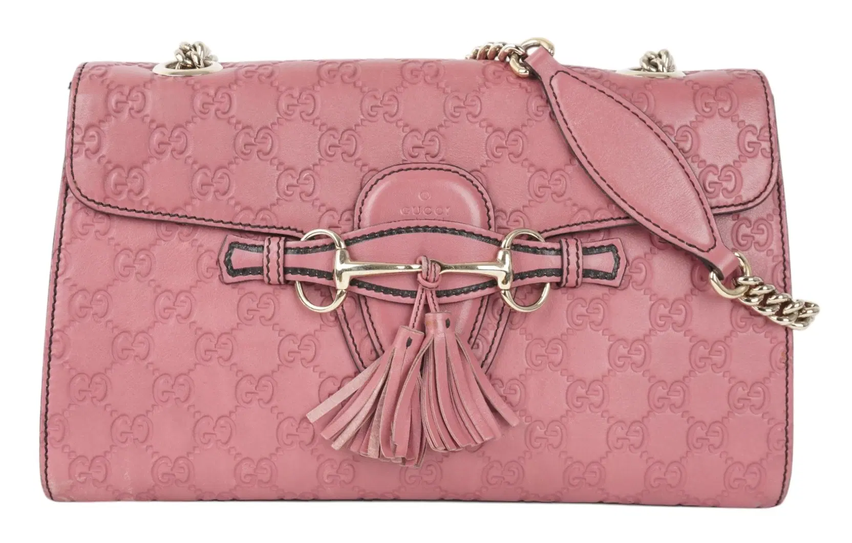 Gucci Pink Guccissima Leather Emily Chain Shoulder Bag