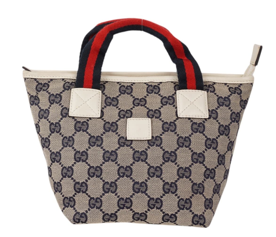 Gucci Canvas Monogram Web Beige Small Tote Bag