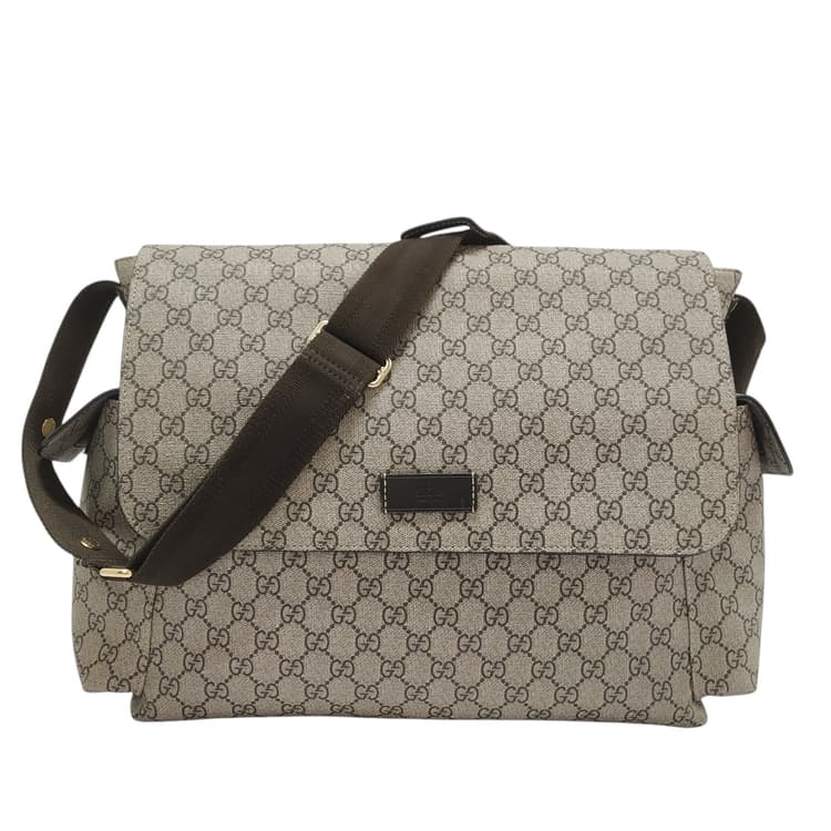 Gucci GG Supreme Plus Diaper Bag  Beige Brown-Hover-Image
