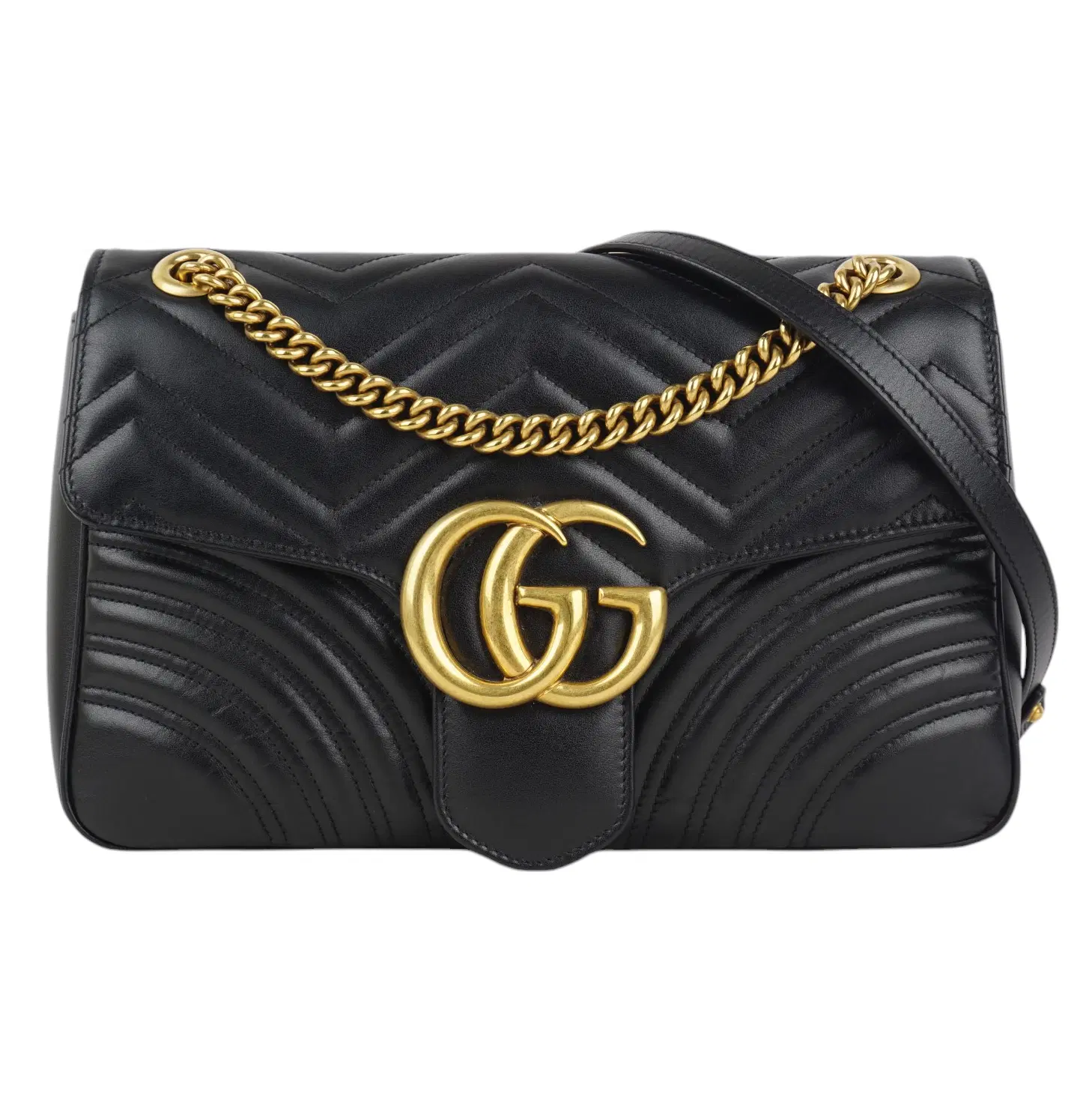 Gucci Calfskin Matelasse Medium GG Marmont Shoulder Bag