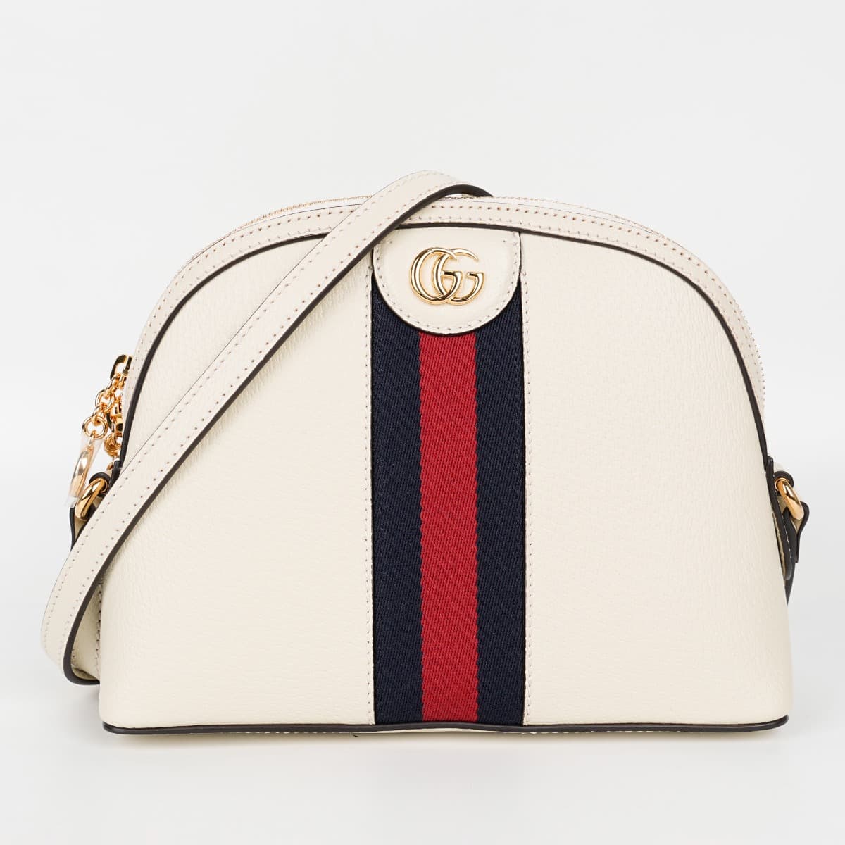 Gucci Ophidia Small Dome Shoulder Bag in White Leather