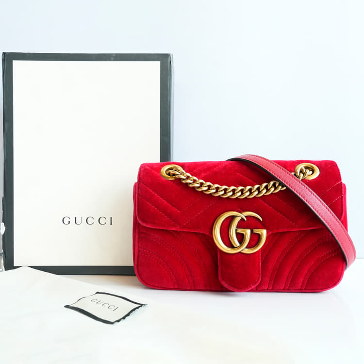 Gucci Velvet Medium Shoulder Bag-Hover-Image