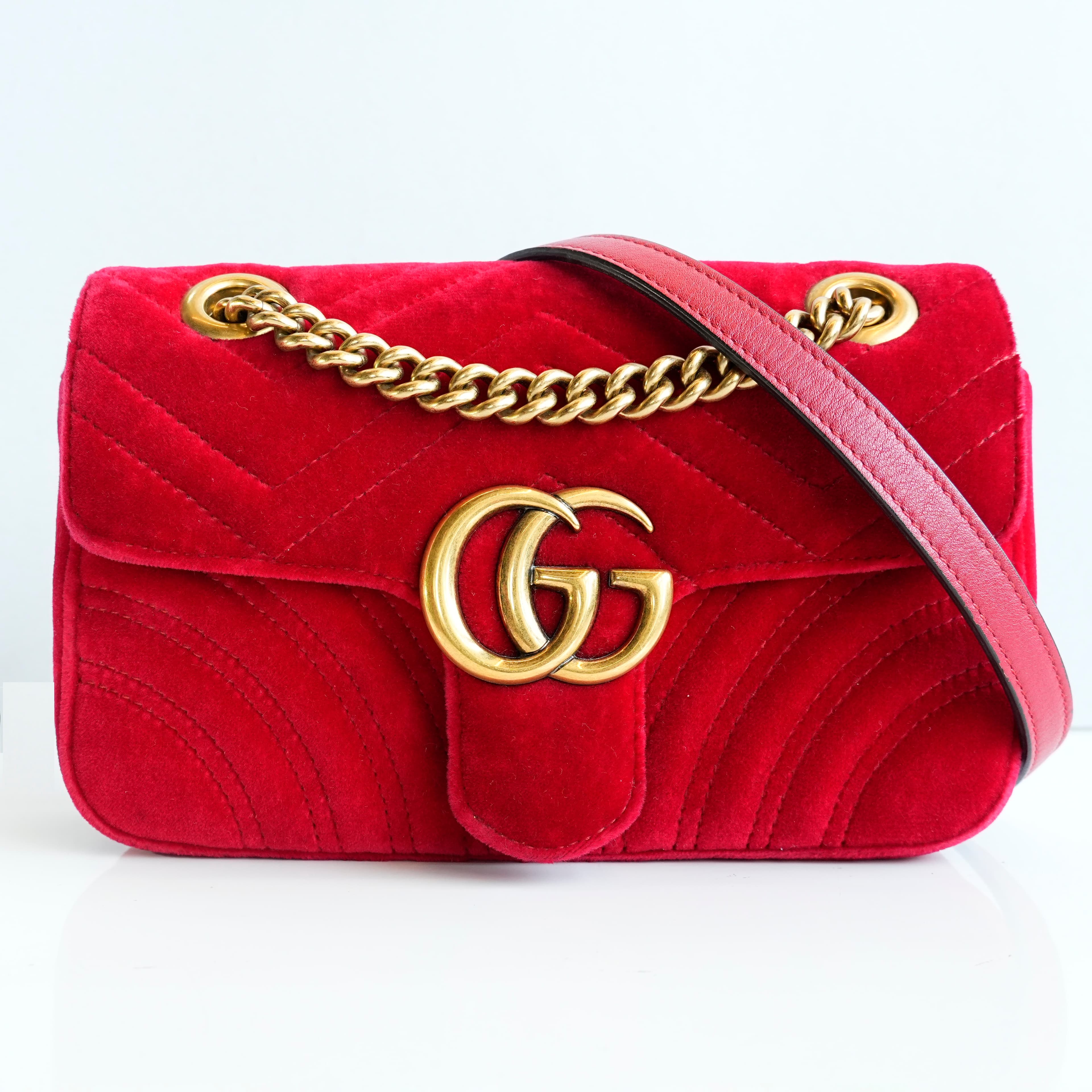 Gucci Velvet Medium Shoulder Bag