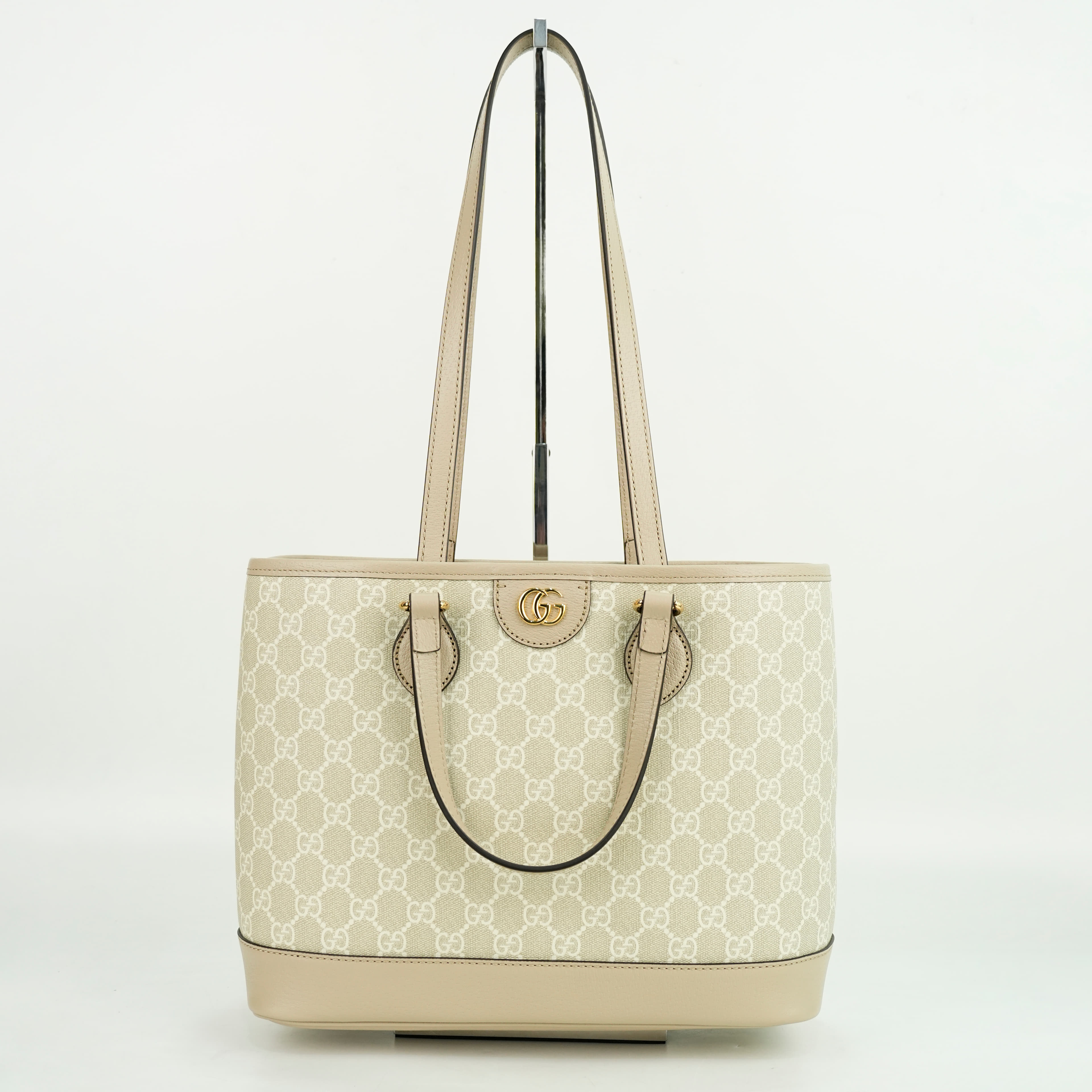 Gucci GG Supreme Monogram Textured Dollar Calfskin Small Ophidia Shoulder Tote Bag