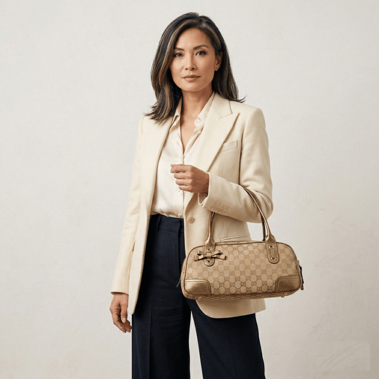 Gucci Brown GG Canvas Princy Shoulder Bag-Hover-Image