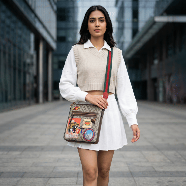 Gucci Courrier Soft GG Supreme Messenger Bag-Hover-Image