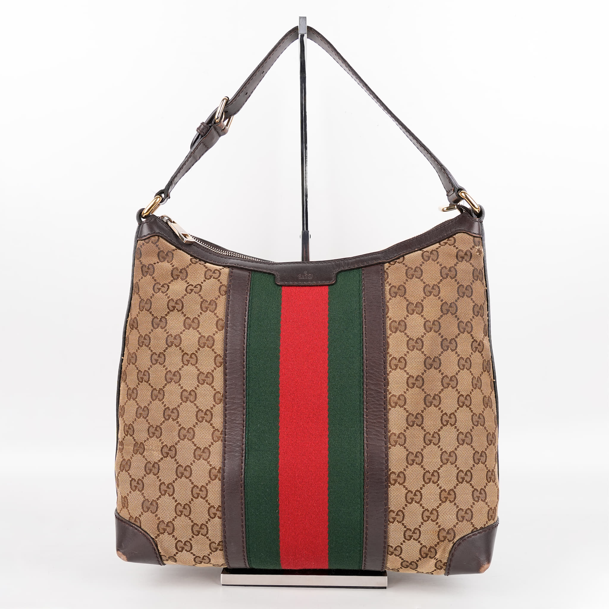 Gucci GG Web Stripe Hobo Bag