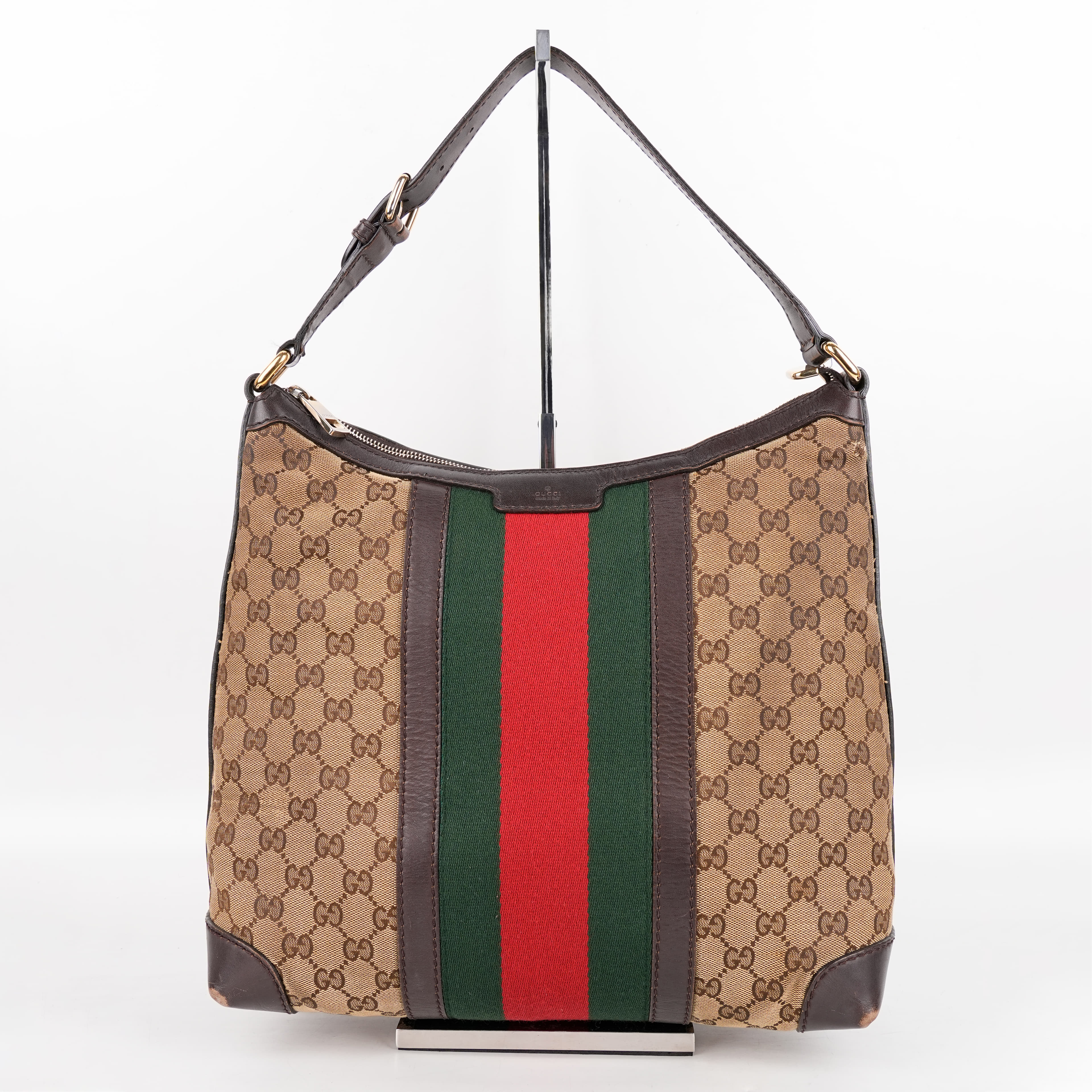 Gucci GG Web Stripe Hobo Bag