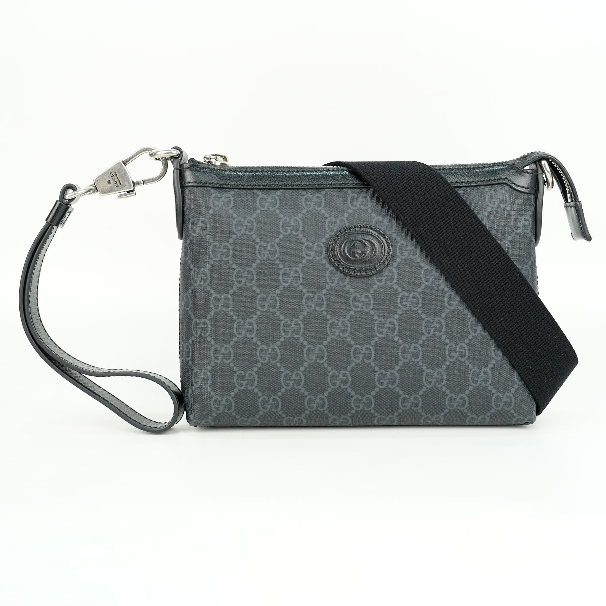 Gucci Black GG Supreme Canvas Messenger Bag
